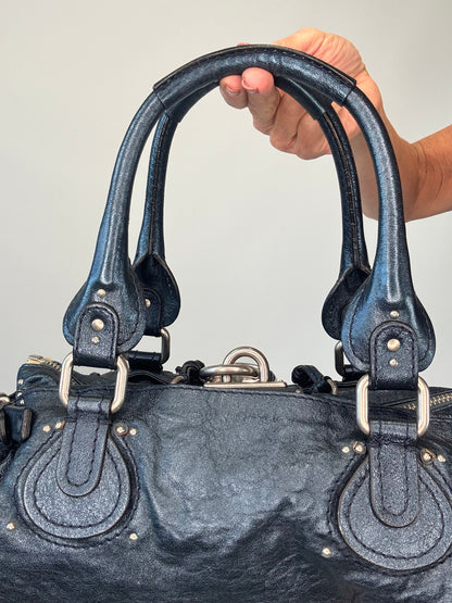 Chloe Paddington Satchel Bag - Metallic Blue