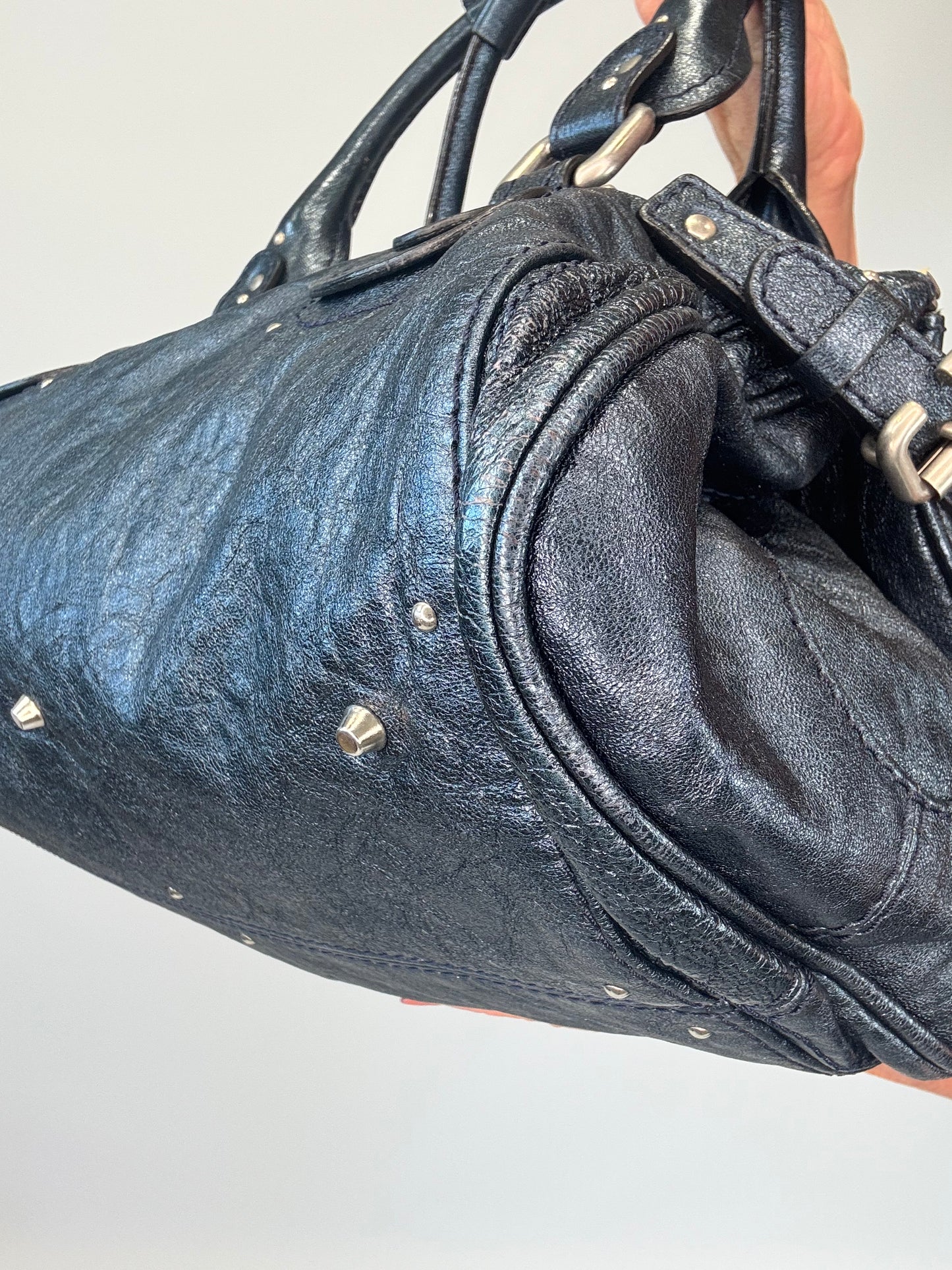 Chloe Paddington Satchel Bag - Metallic Blue