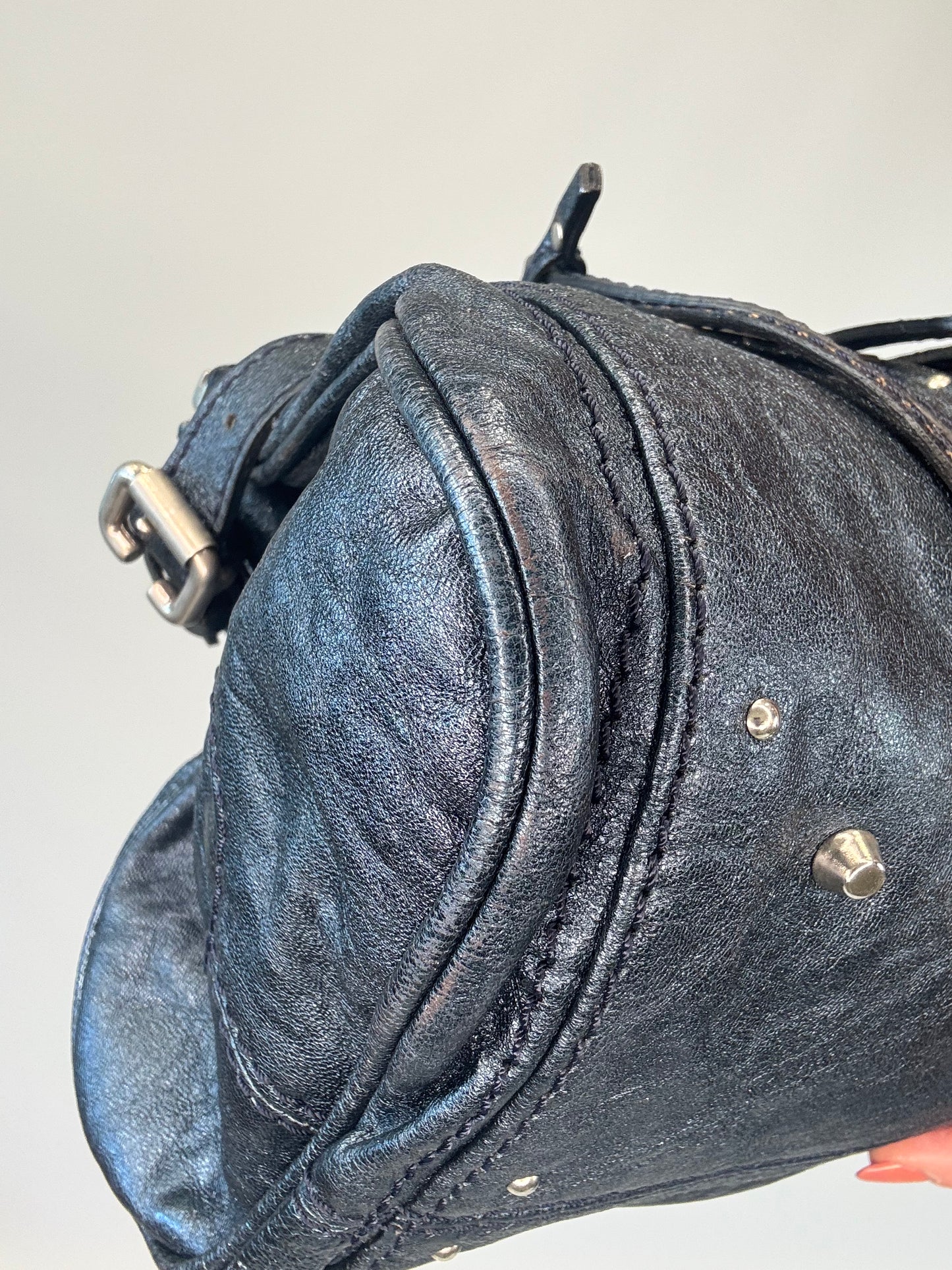 Chloe Paddington Satchel Bag - Metallic Blue