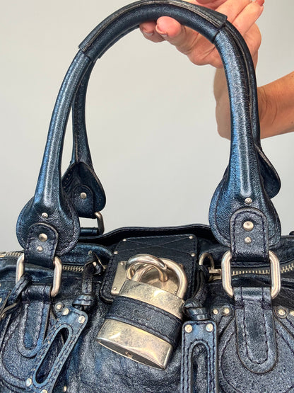 Chloe Paddington Satchel Bag - Metallic Blue