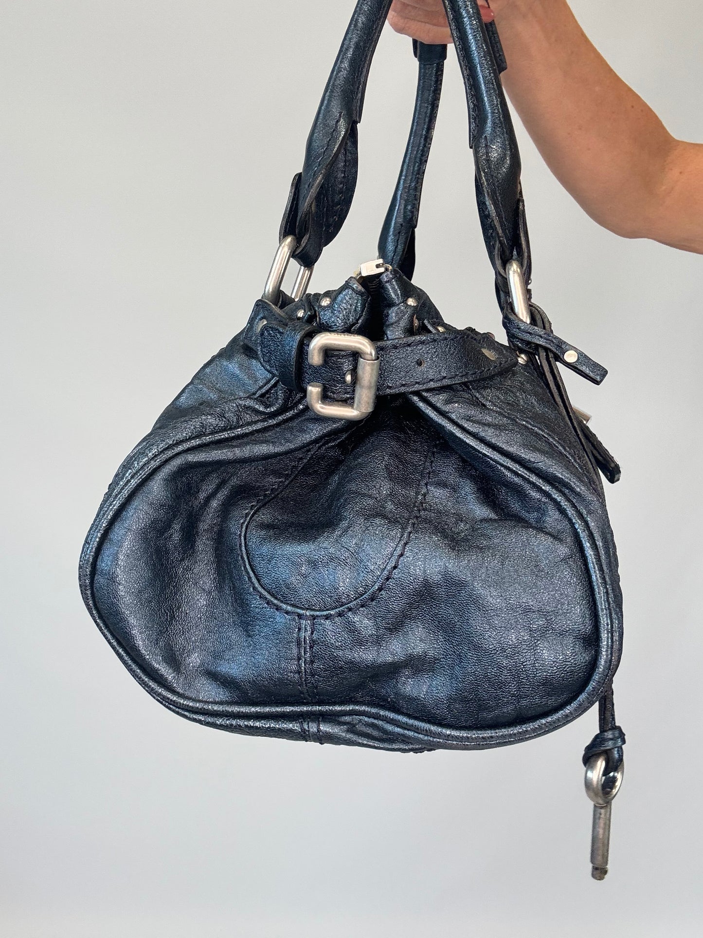 Chloe Paddington Satchel Bag - Metallic Blue