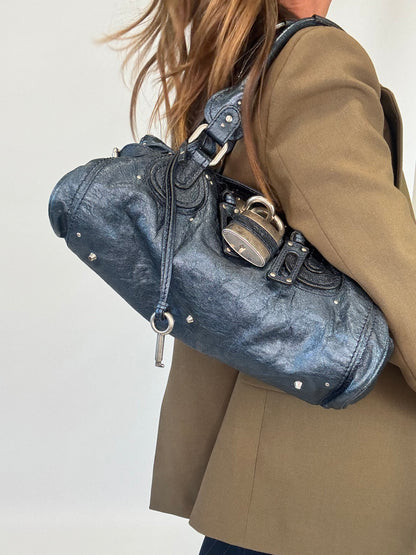 Chloe Paddington Satchel Bag - Metallic Blue