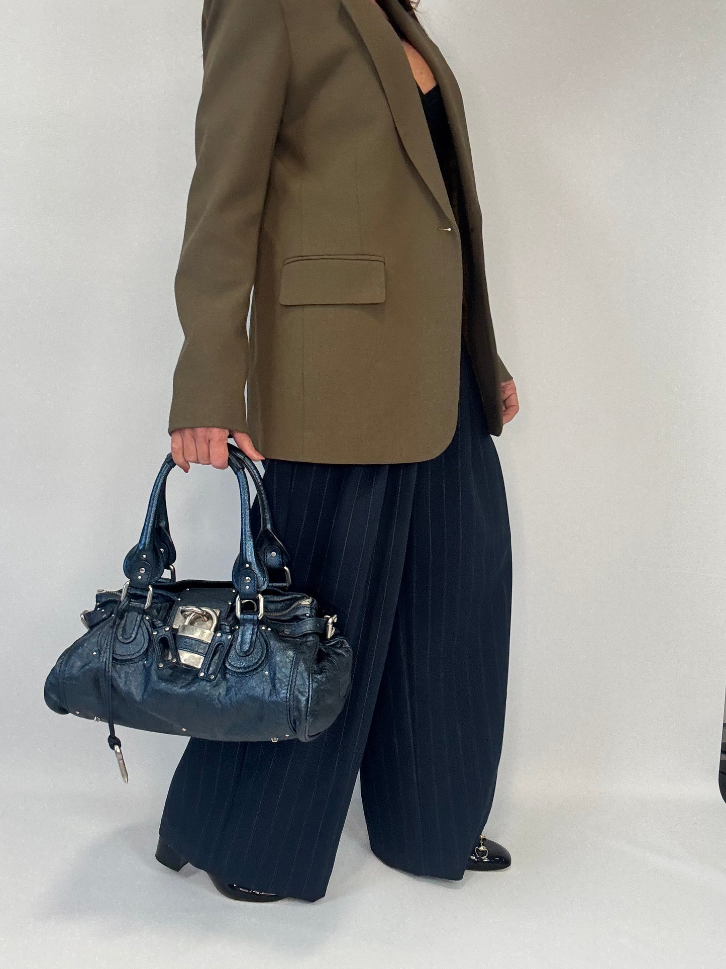 Chloe Paddington Satchel Bag - Metallic Blue