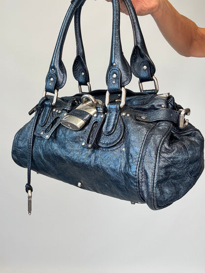Chloe Paddington Satchel Bag - Metallic Blue