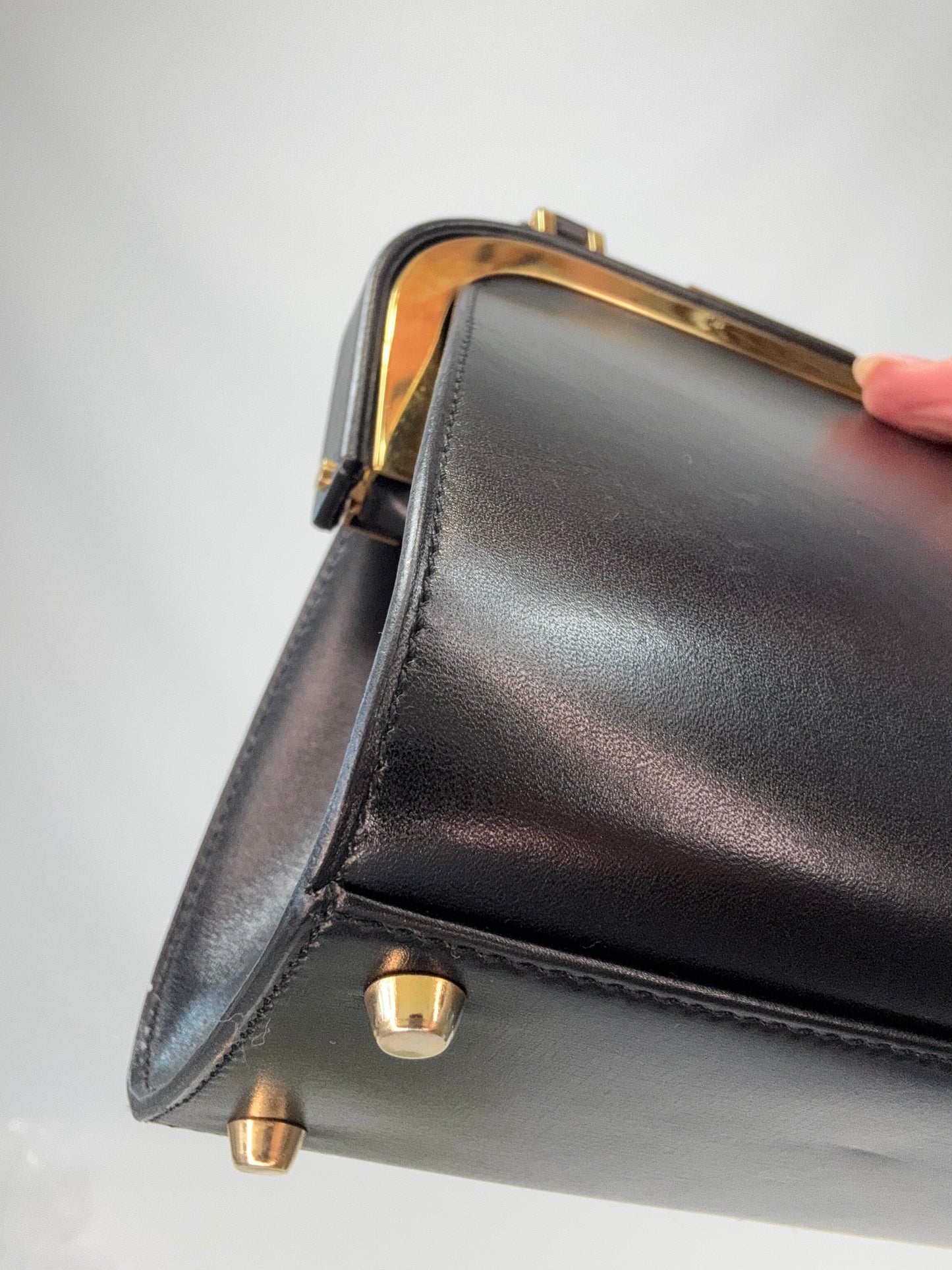 Christian Dior Fermoir Top Handle Bag - Vintage / Black