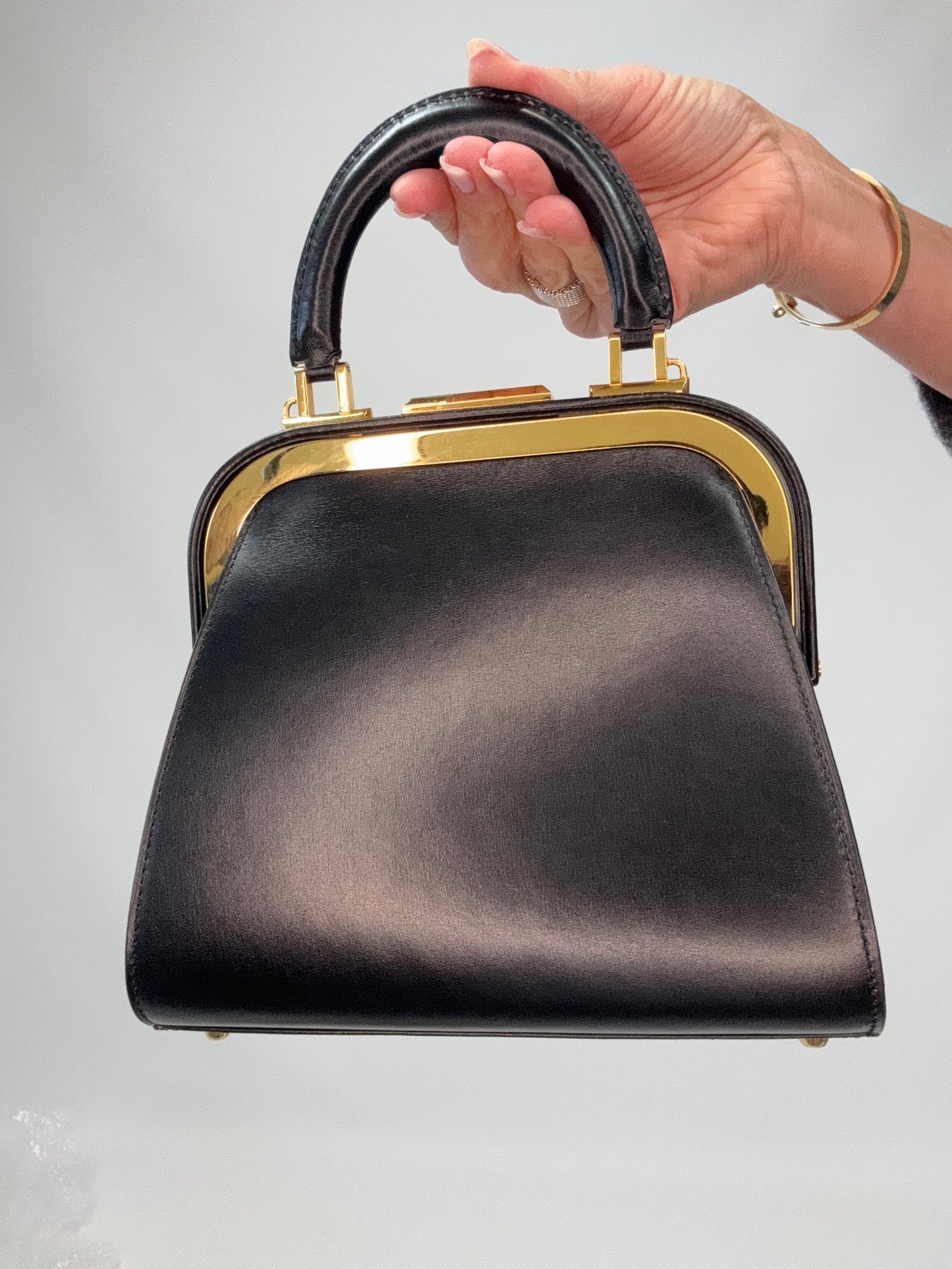 Christian Dior Fermoir Top Handle Bag - Vintage / Black