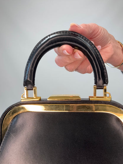 Christian Dior Fermoir Top Handle Bag - Vintage / Black