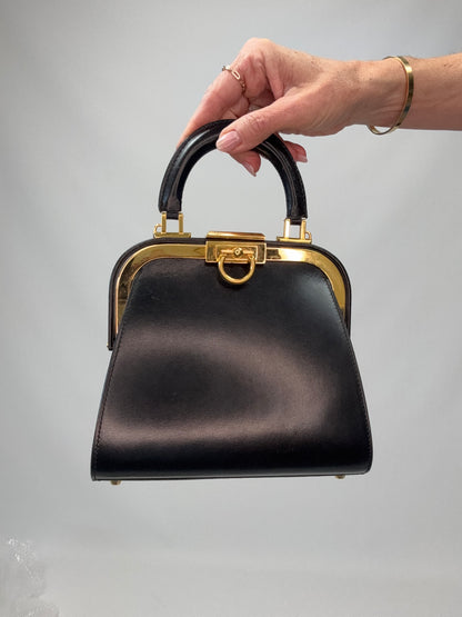 Christian Dior Fermoir Top Handle Bag - Vintage / Black