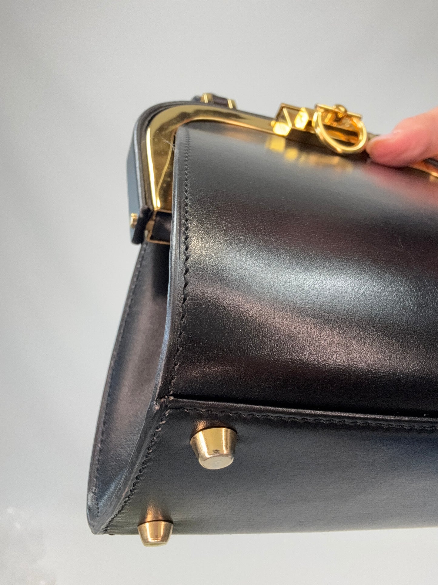 Christian Dior Fermoir Top Handle Bag - Vintage / Black