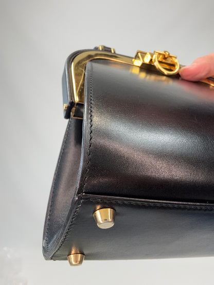 Christian Dior Fermoir Top Handle Bag - Vintage / Black