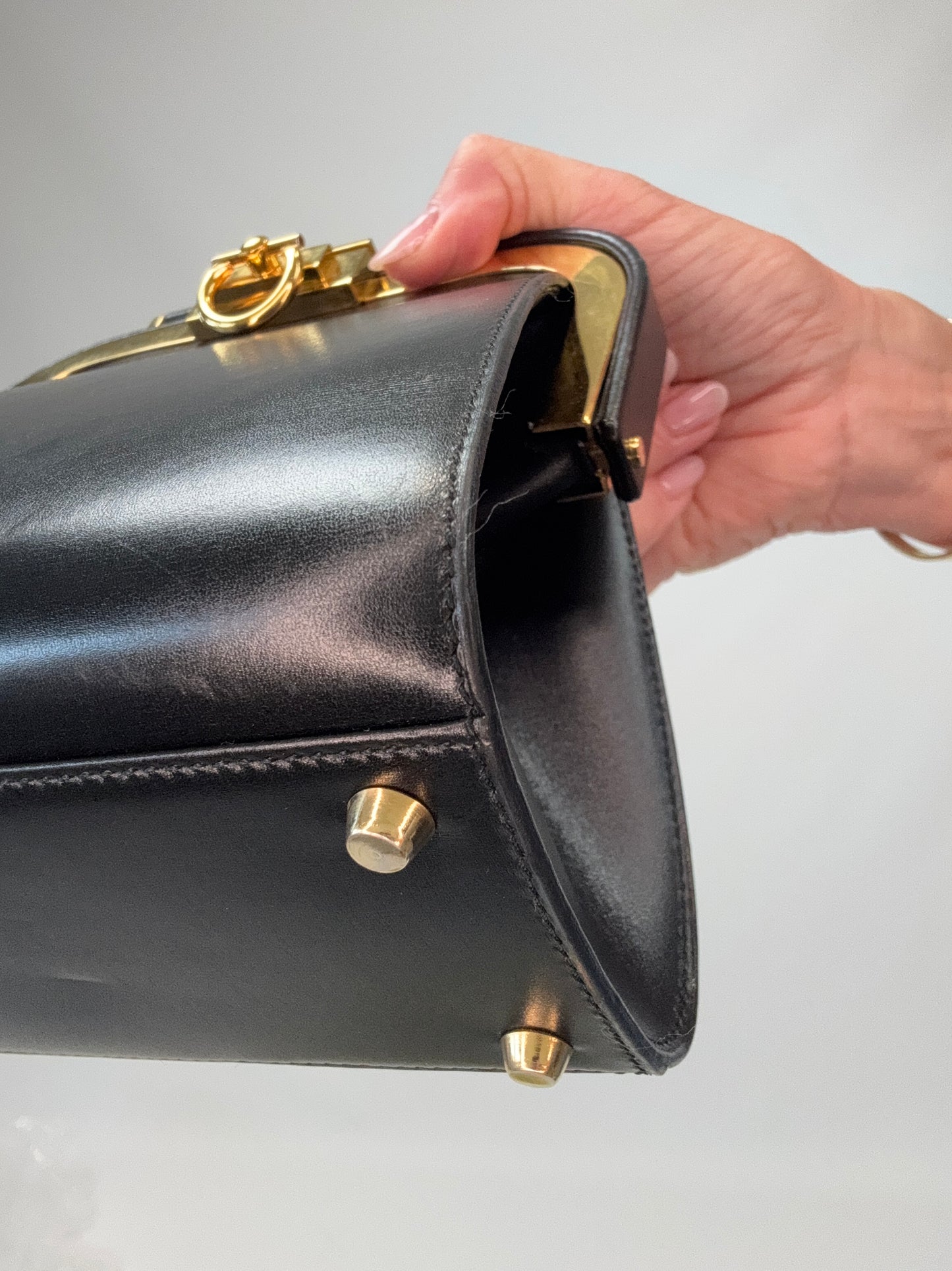 Christian Dior Fermoir Top Handle Bag - Vintage / Black