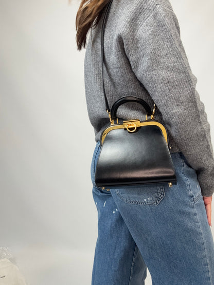 Christian Dior Fermoir Top Handle Bag - Vintage / Black