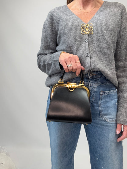 Christian Dior Fermoir Top Handle Bag - Vintage / Black