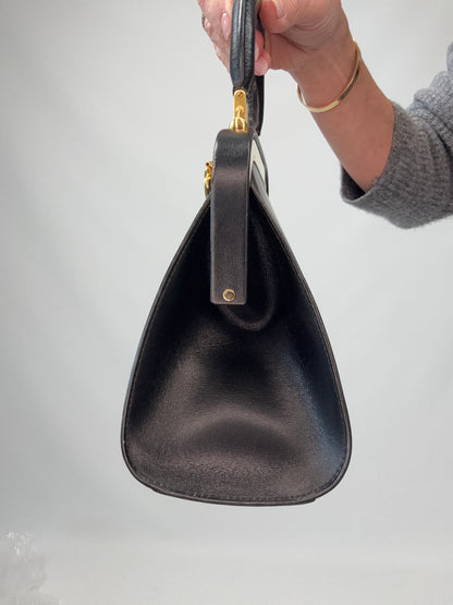 Christian Dior Fermoir Top Handle Bag - Vintage / Black
