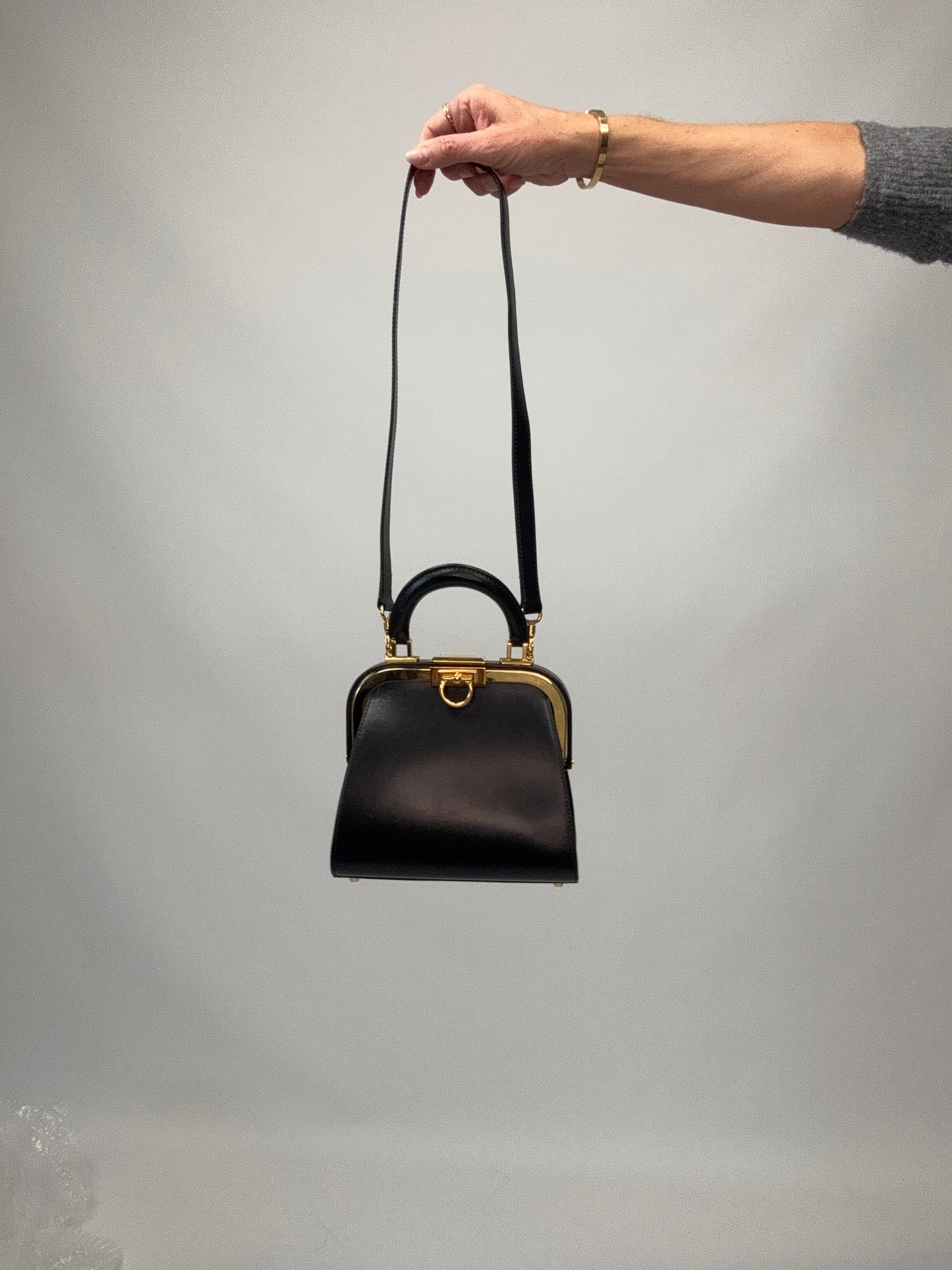 Christian Dior Fermoir Top Handle Bag - Vintage / Black