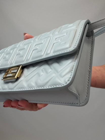 Fendi Wallet On Chain Baguette - Light Blue front right bottom corner