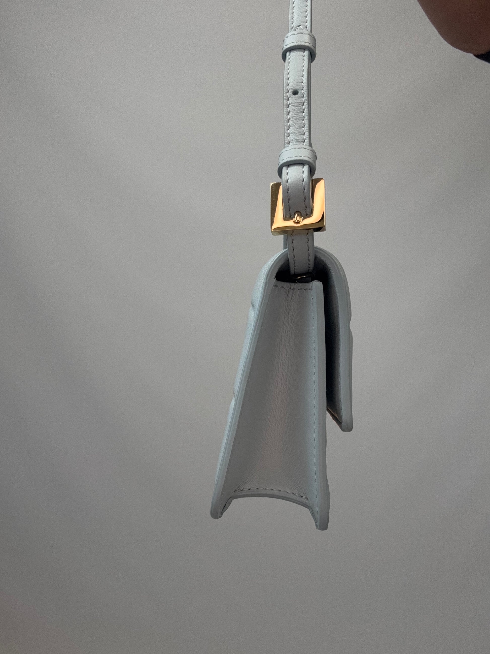 Fendi Wallet On Chain Baguette - Light Blue left side of handbag