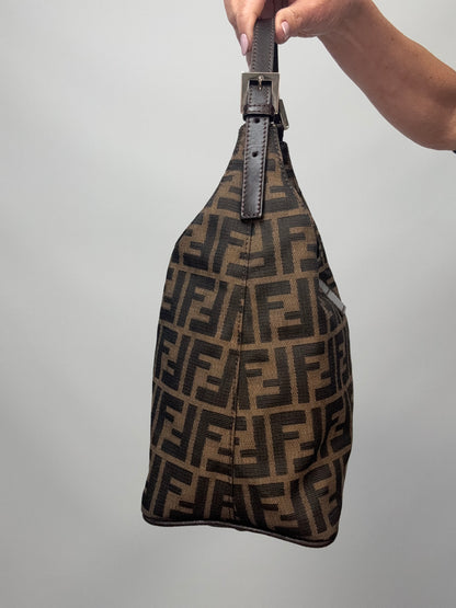 Fendi Zucca Mamma Baguette Shoulder Bag right side of handbag