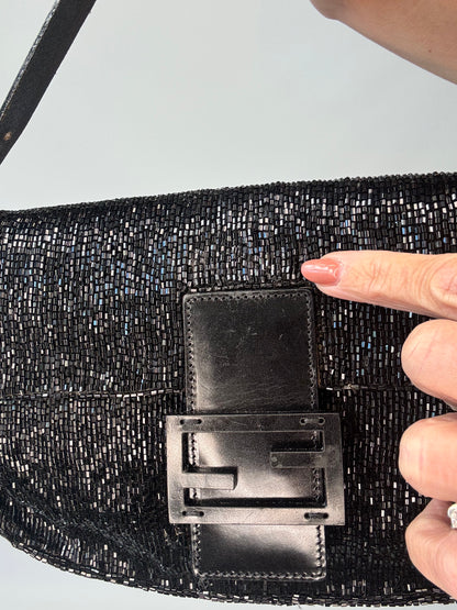Fendi Beaded Baguette  Vintage 1997 - Black