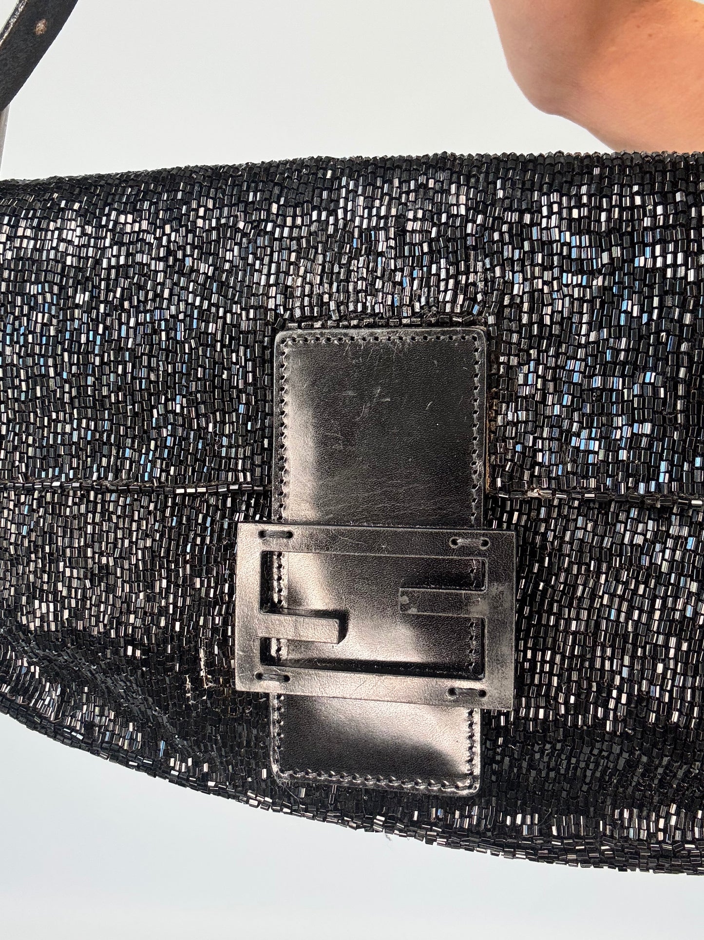 Fendi Beaded Baguette  Vintage 1997 - Black