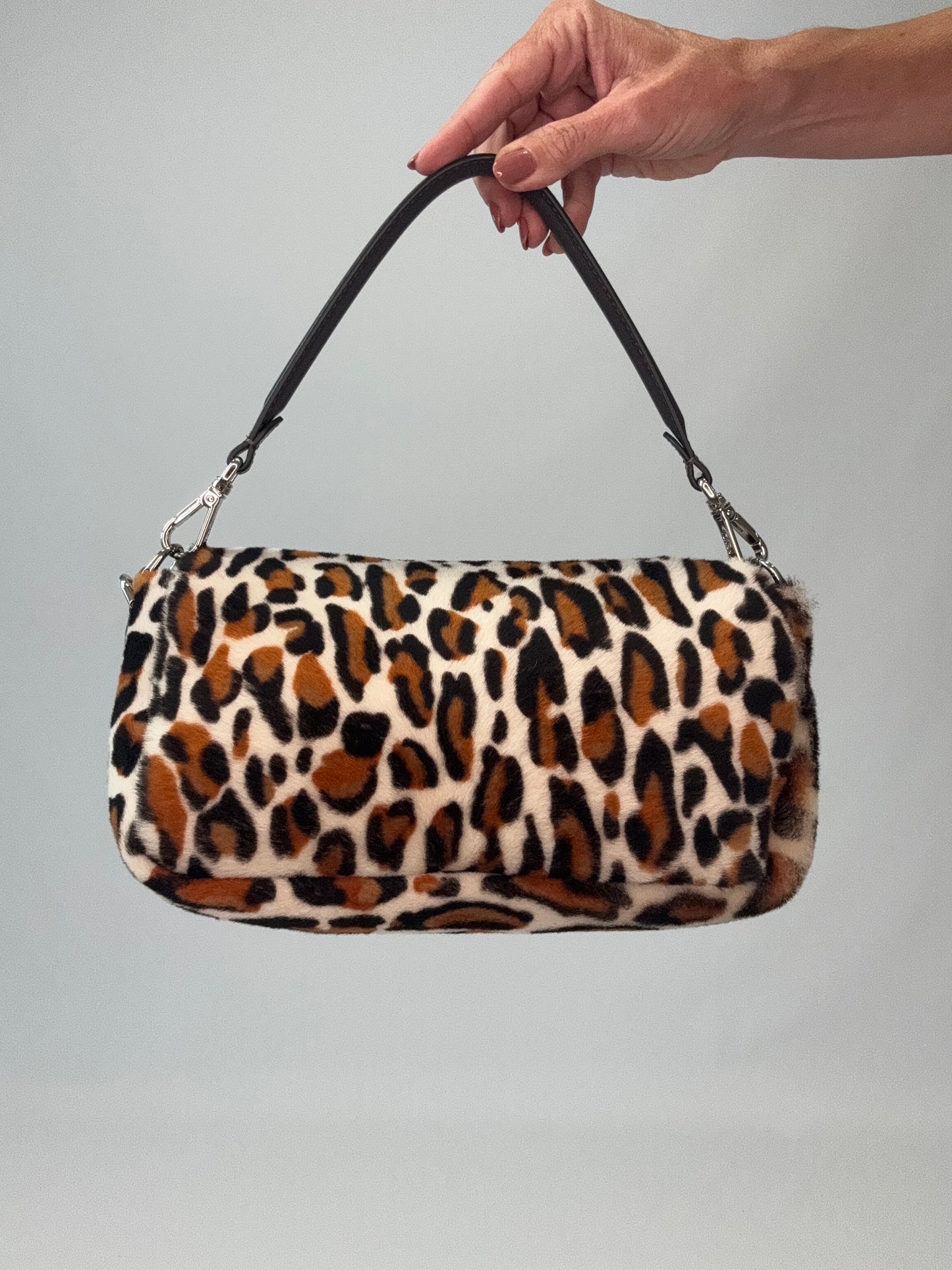 Fendi Leopard Print Pony Hair Baguette