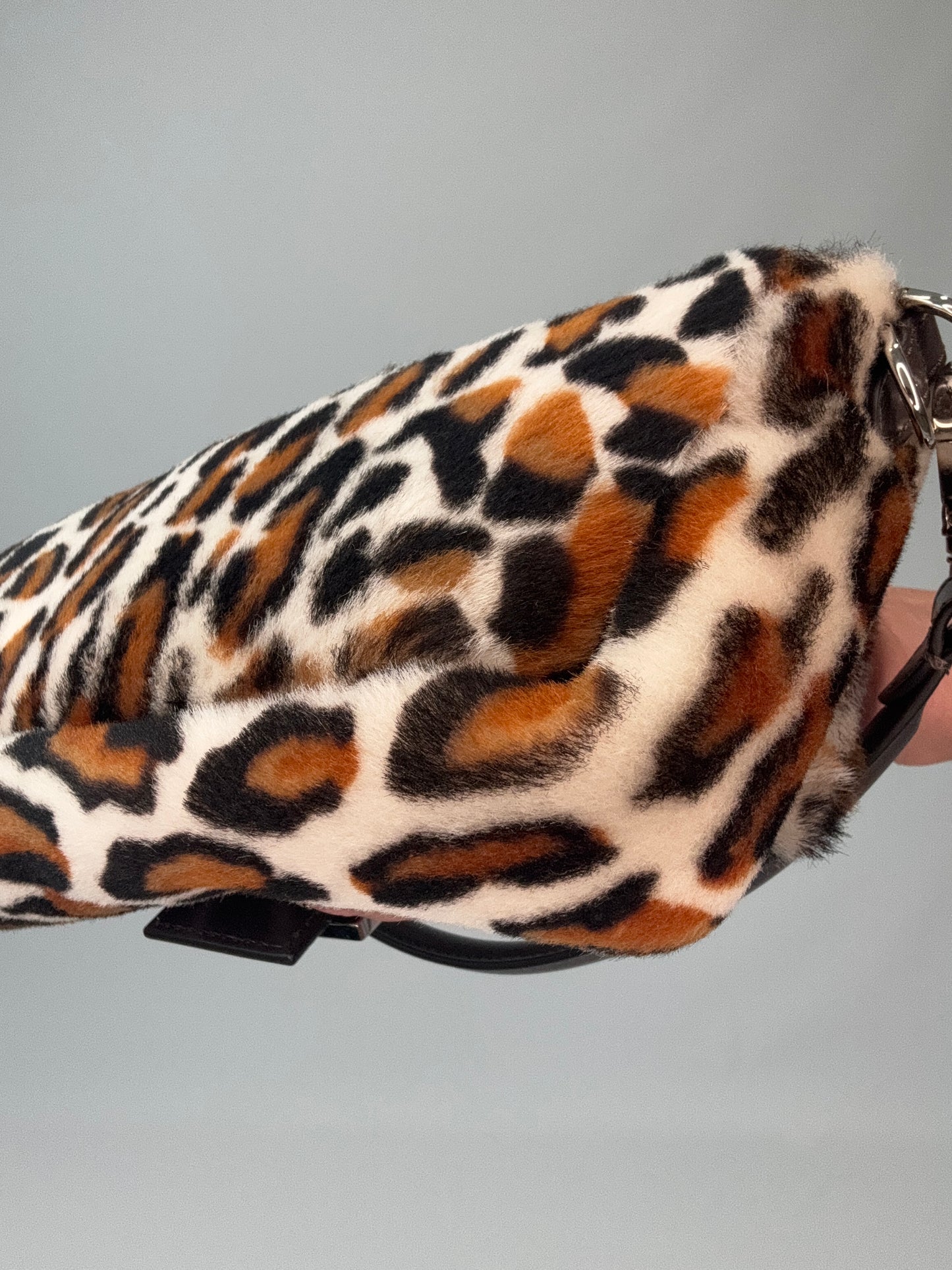 Fendi Leopard Print Pony Hair Baguette