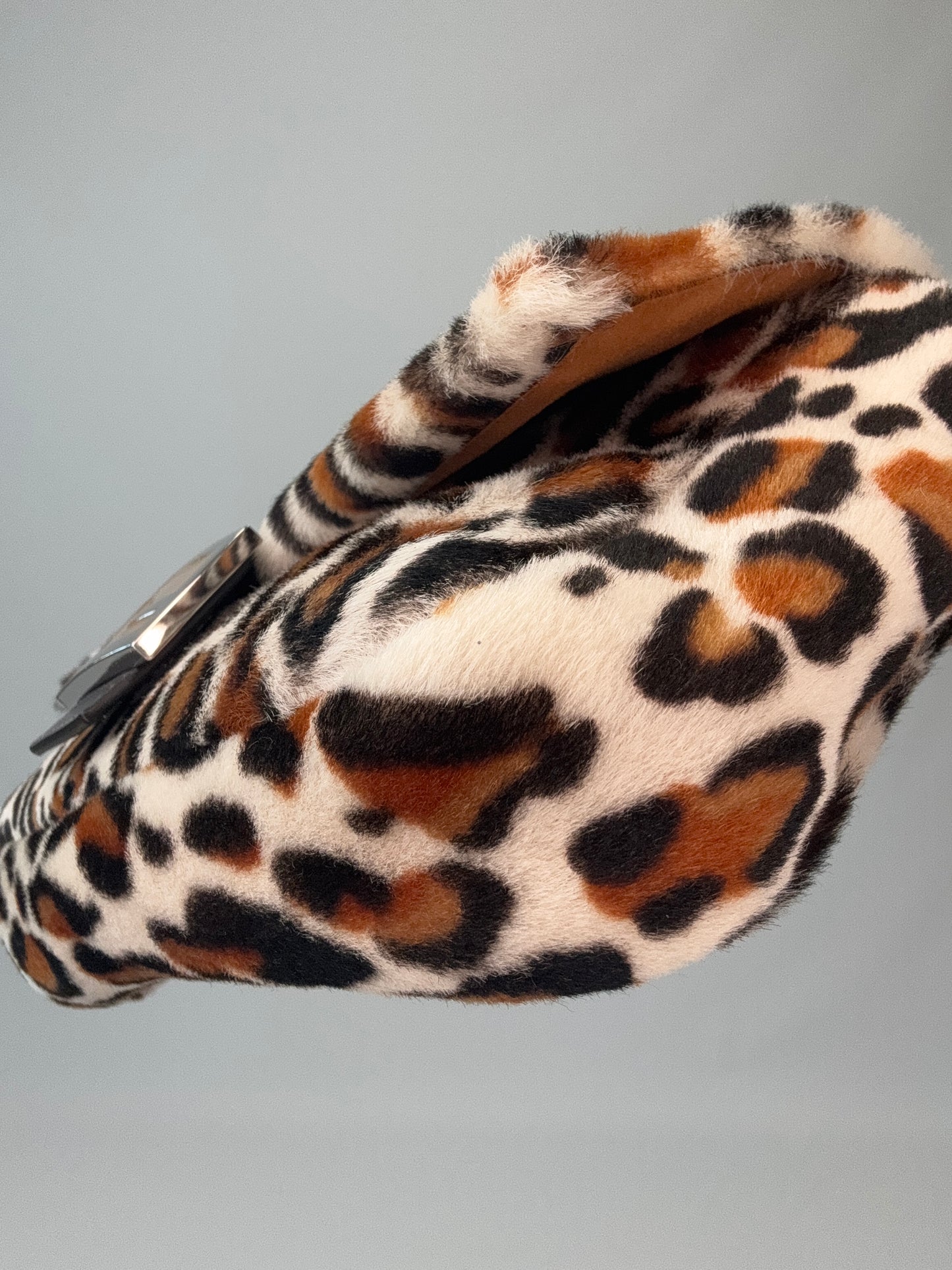 Fendi Leopard Print Pony Hair Baguette