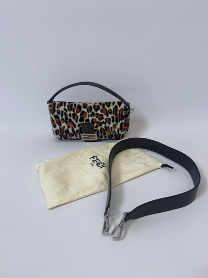 Fendi Leopard Print Pony Hair Baguette