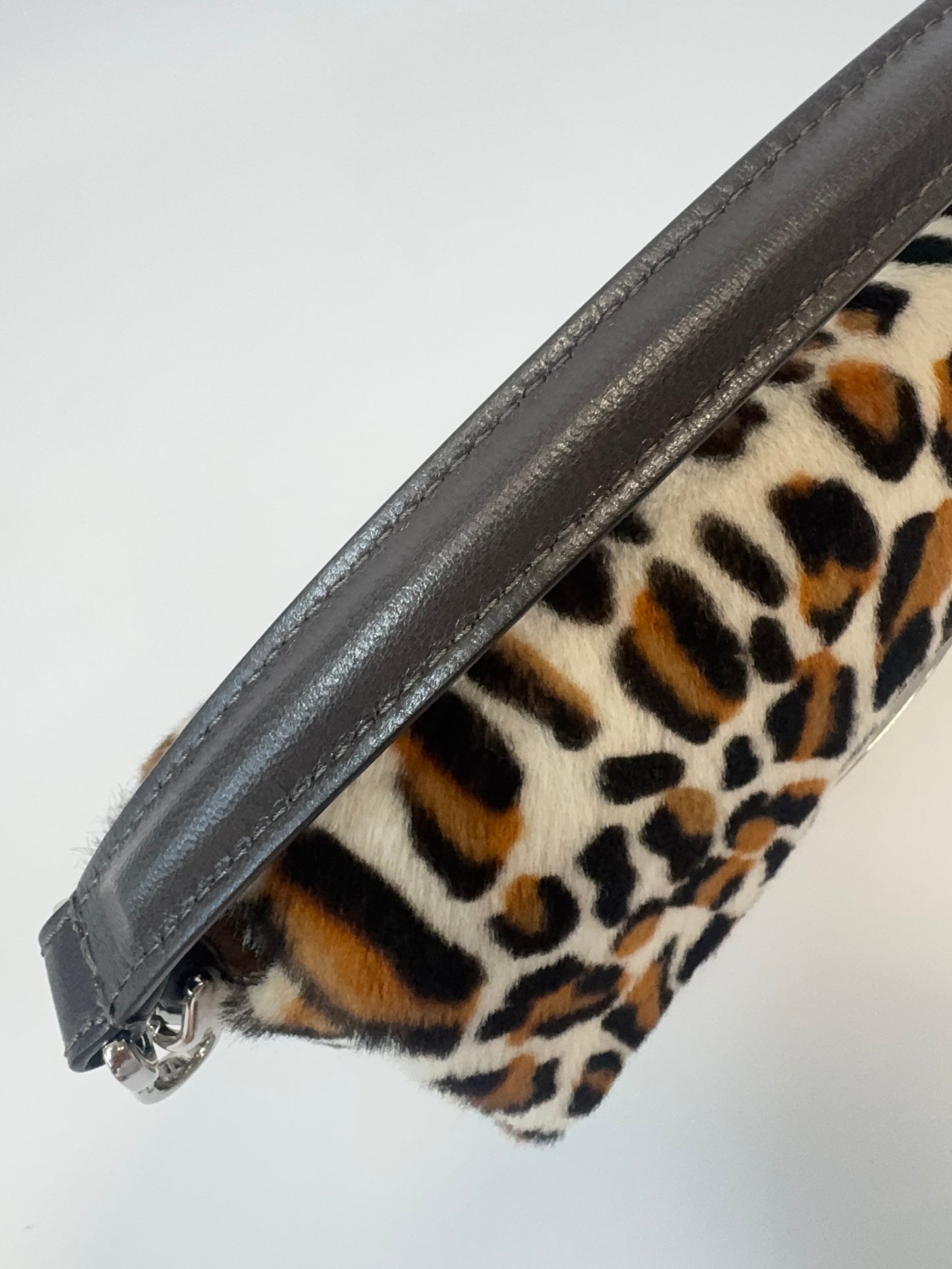 Fendi Leopard Print Pony Hair Baguette
