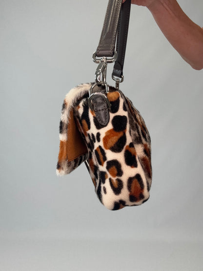 Fendi Leopard Print Pony Hair Baguette