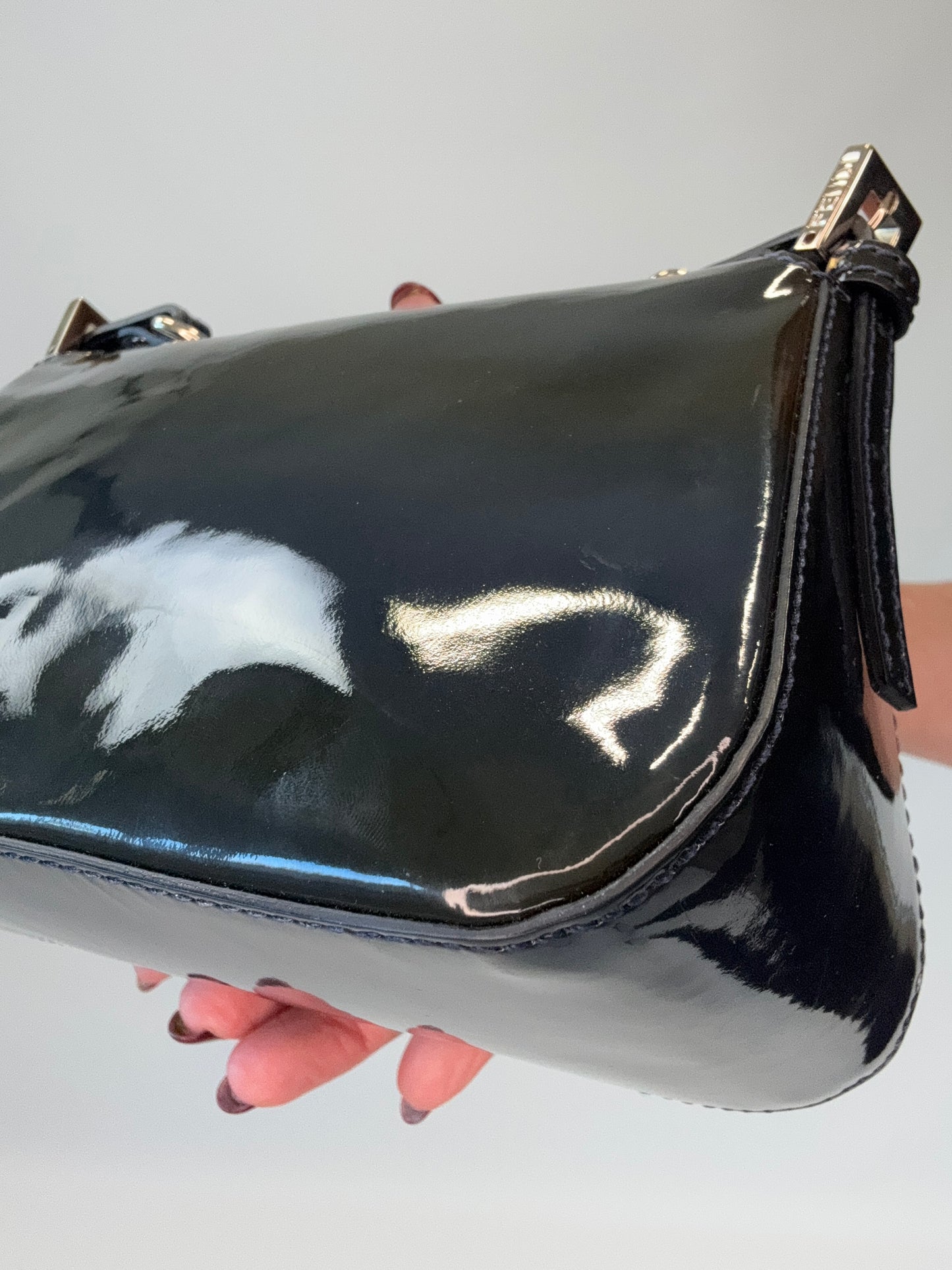 Fendi Mamma Baguette Patent Leather - Teal