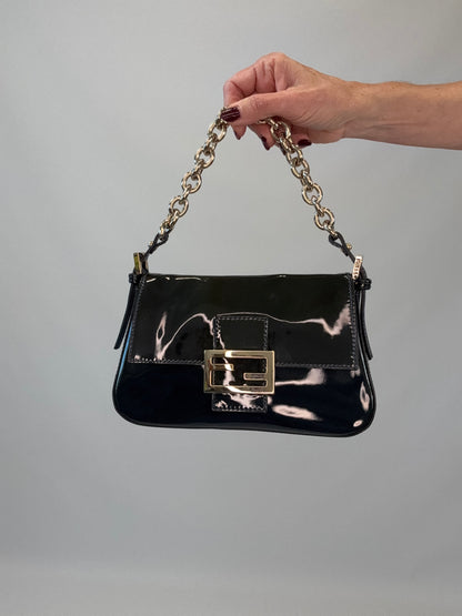 Fendi Mamma Baguette Patent Leather - Teal