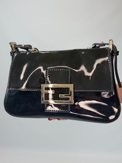 Fendi Mamma Baguette Patent Leather - Teal