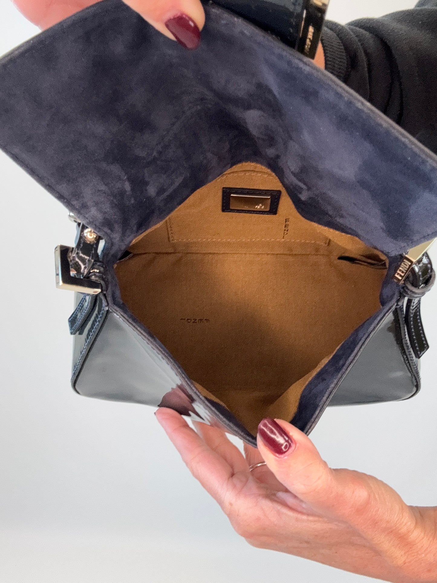 Fendi Mamma Baguette Patent Leather - Teal