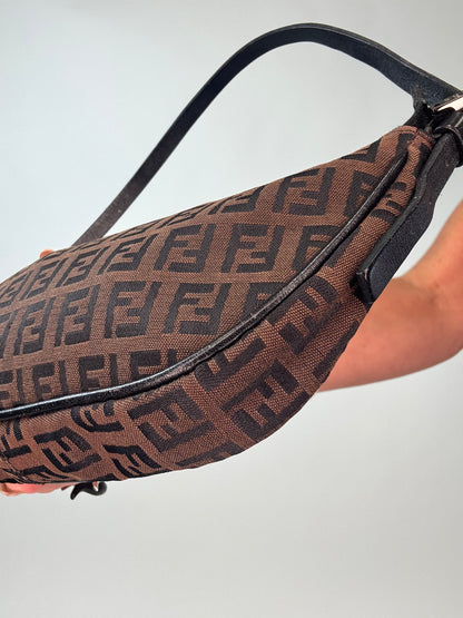 Fendi Zucca Half Moon Pochette