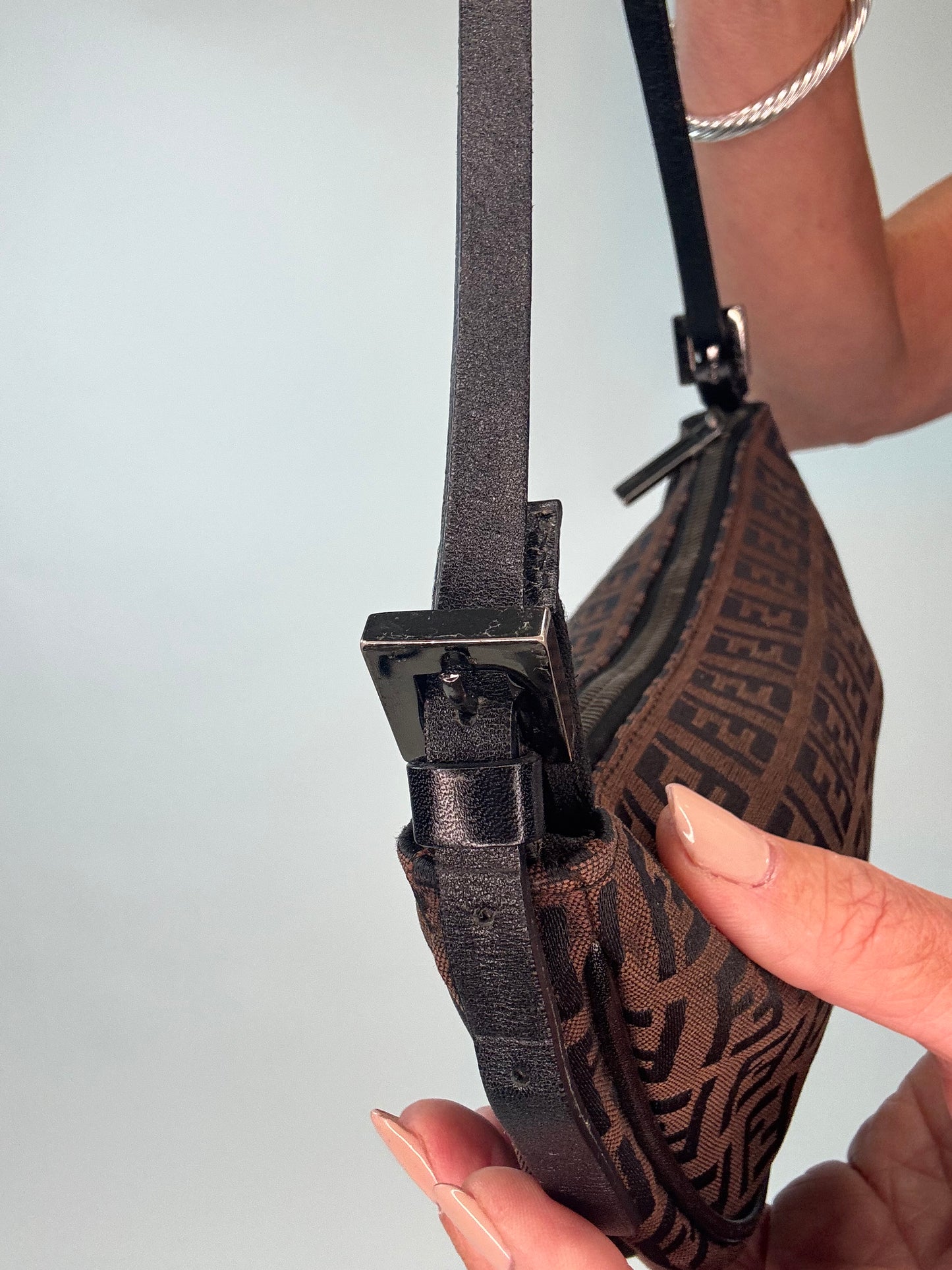 Fendi Zucca Half Moon Pochette