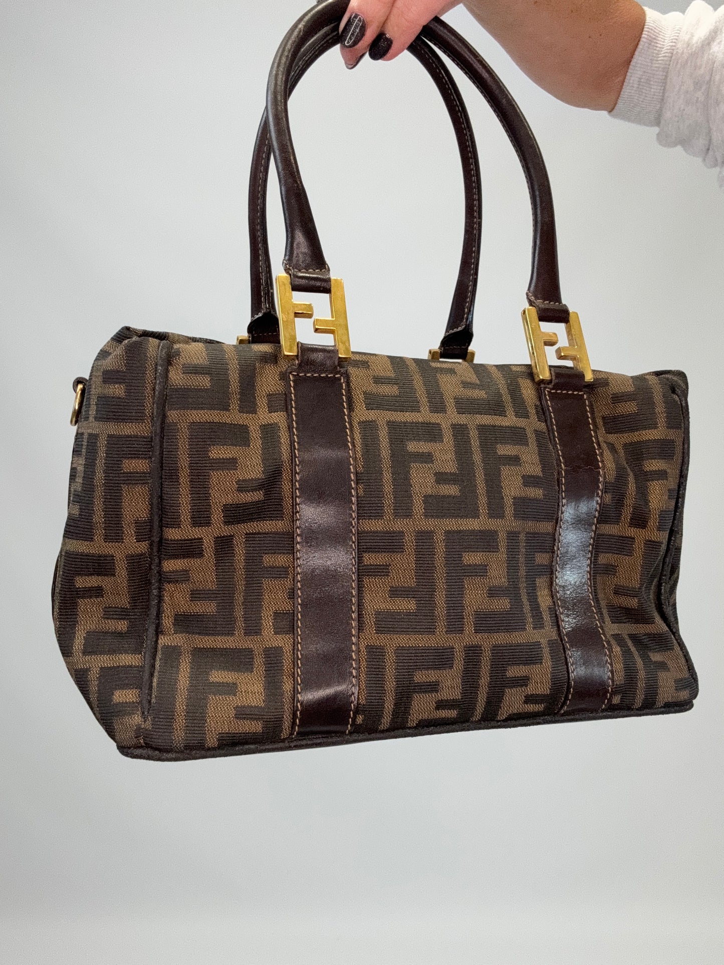 Fendi Zucca Two Way Boston Bag