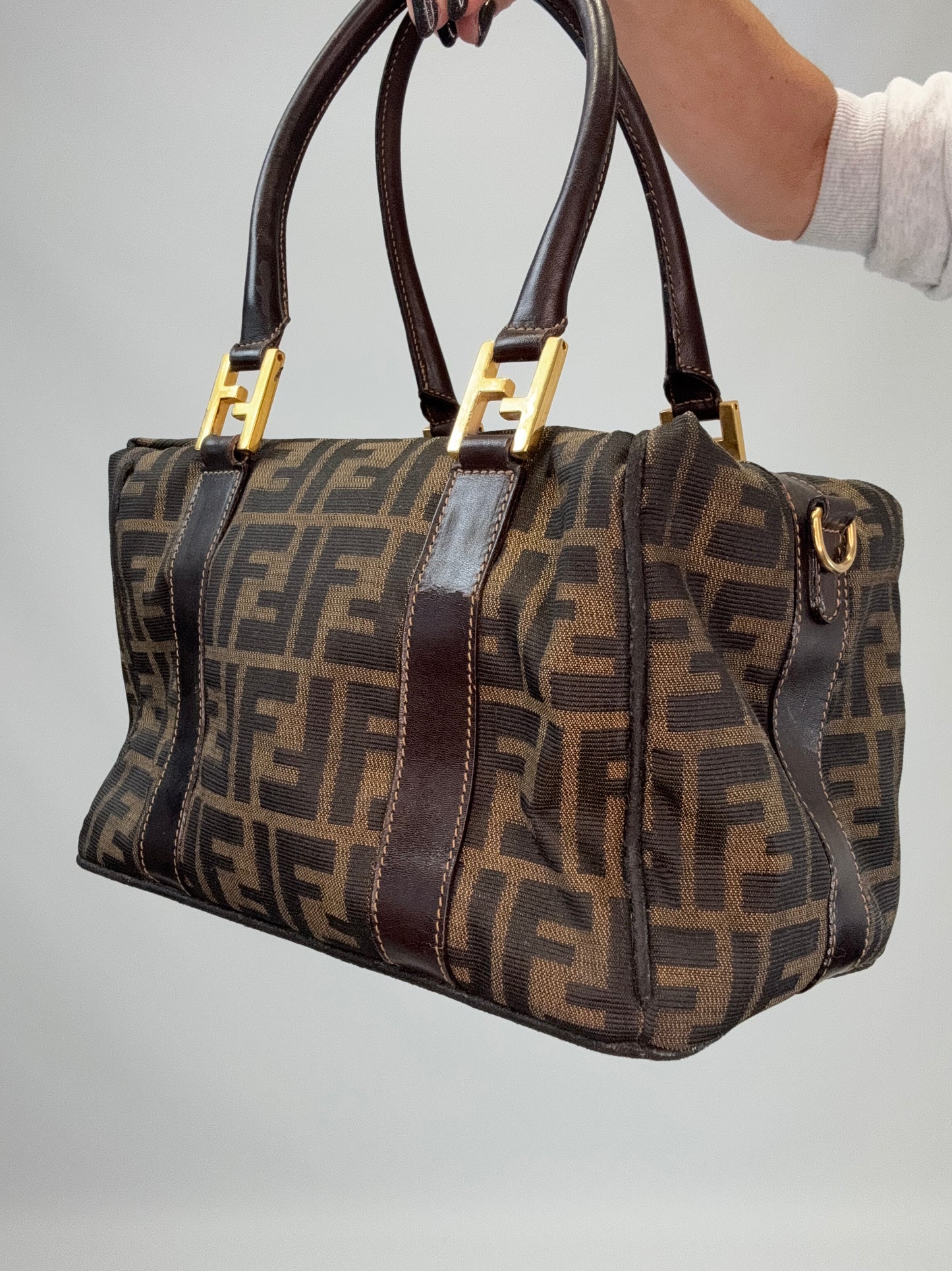 Fendi Zucca Two Way Boston Bag