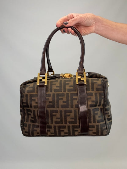 Fendi Zucca Two Way Boston Bag