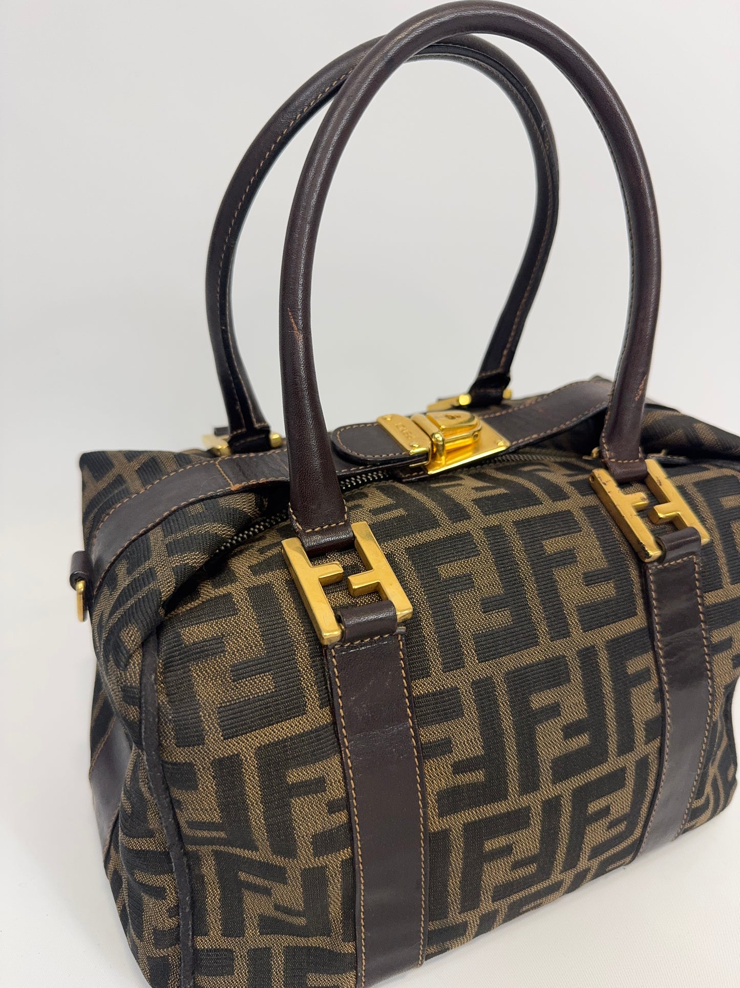 Fendi Zucca Two Way Boston Bag