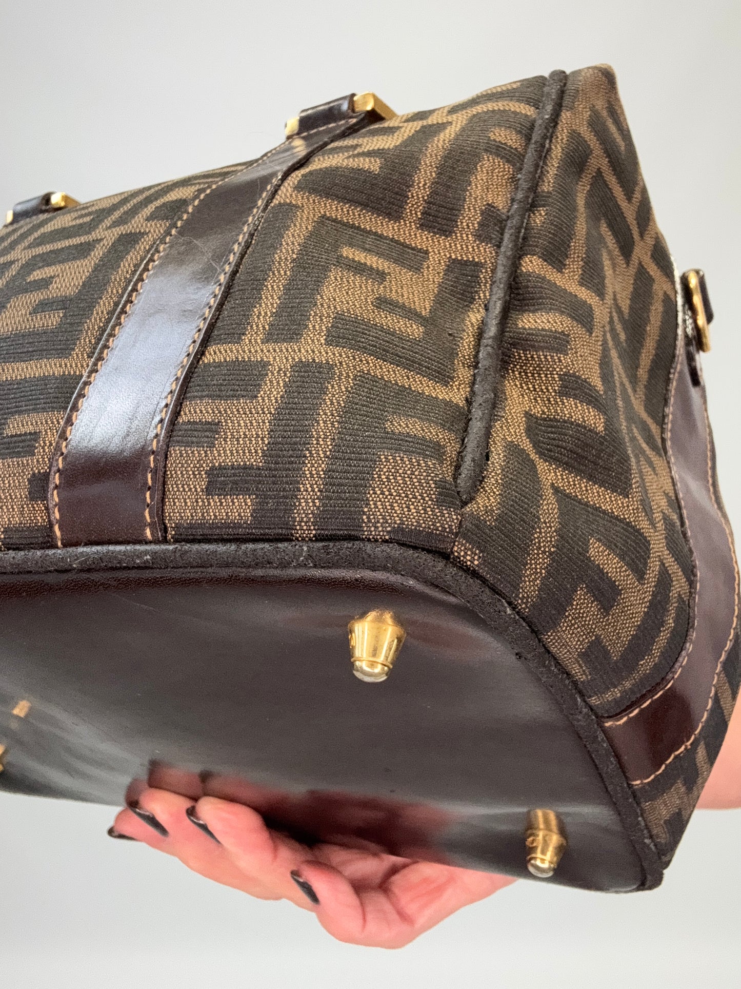 Fendi Zucca Two Way Boston Bag