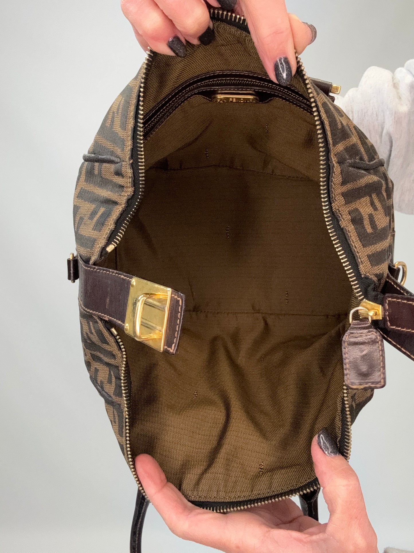 Fendi Zucca Two Way Boston Bag