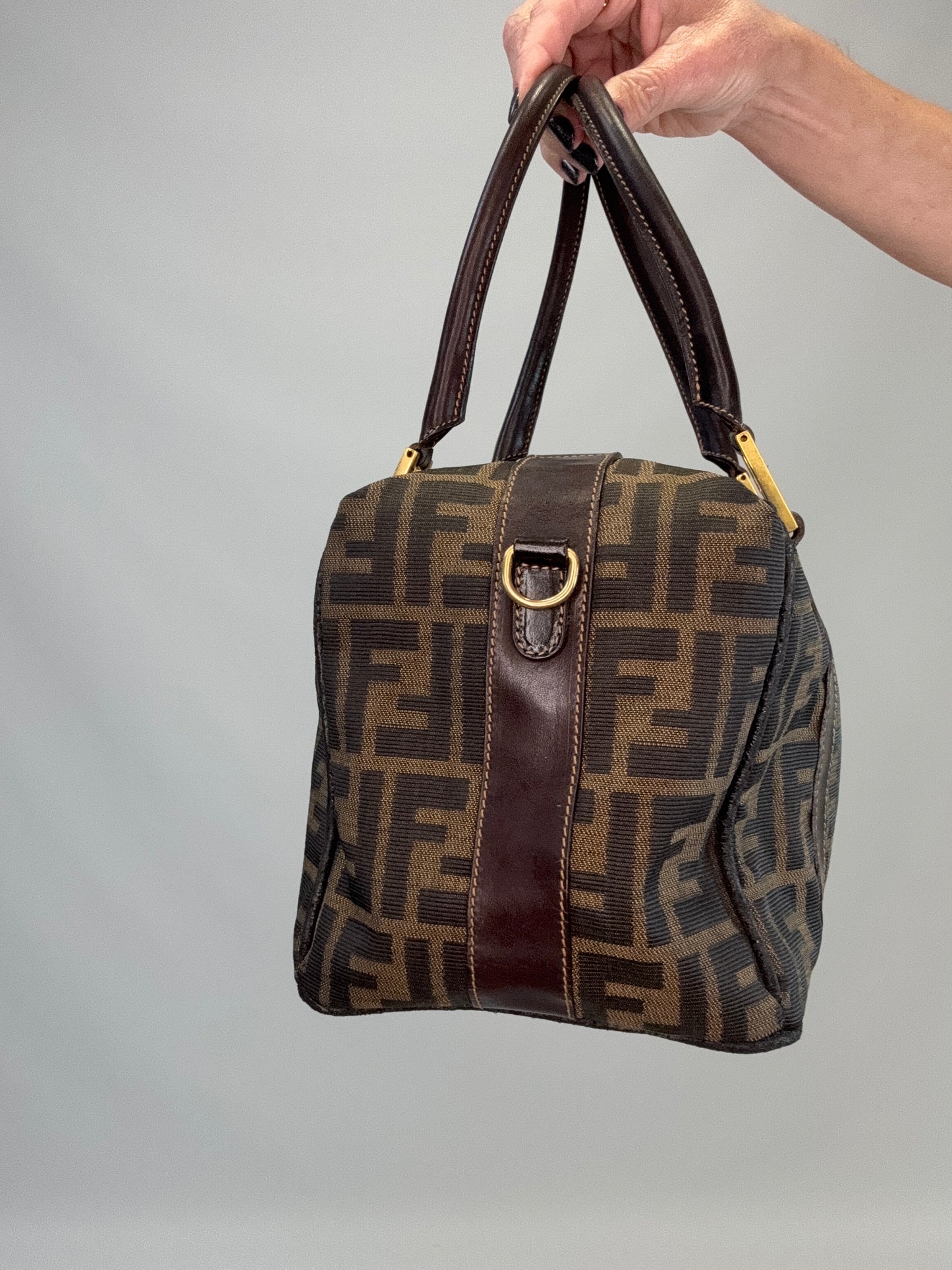 Fendi Zucca Two Way Boston Bag