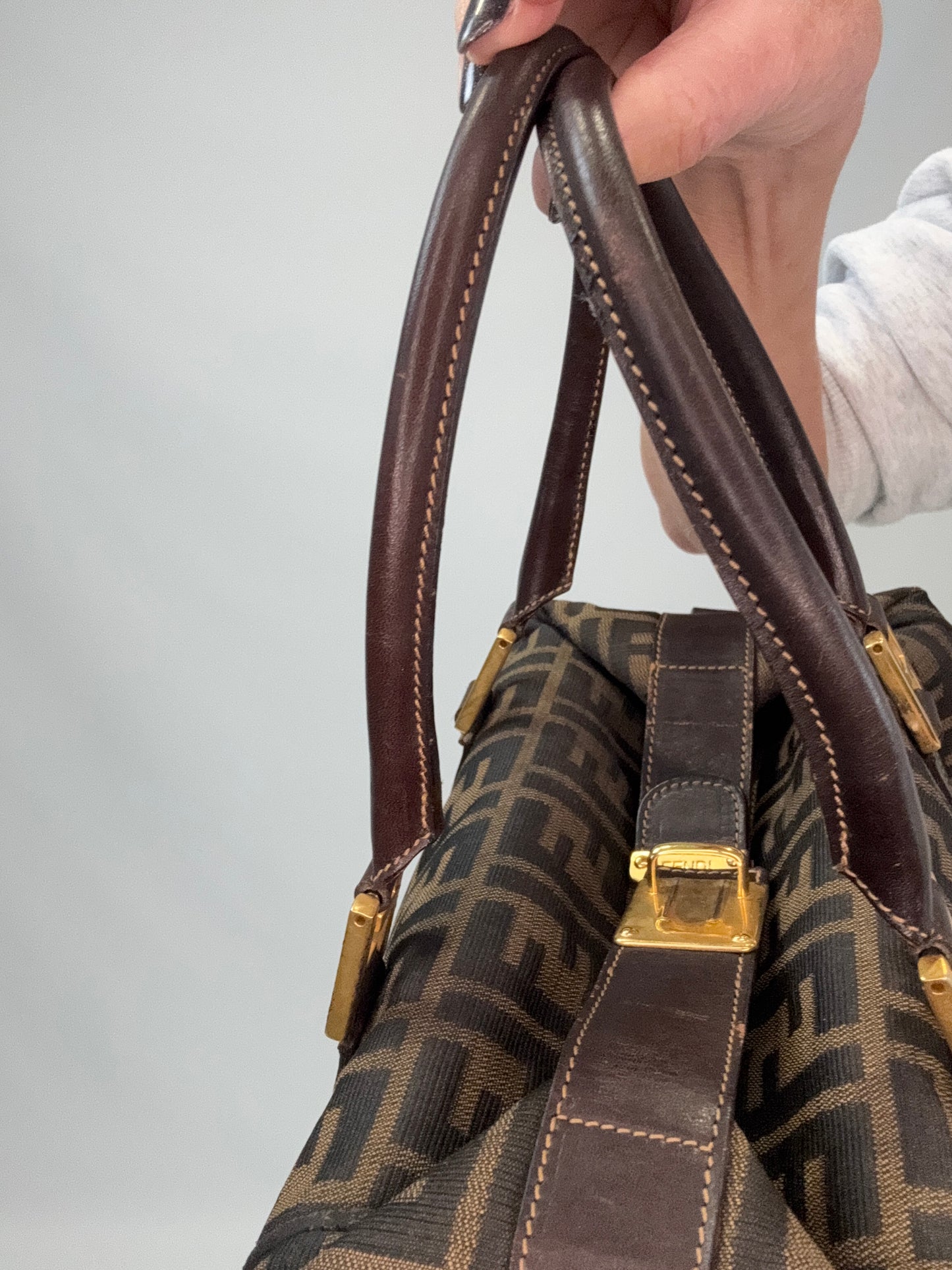 Fendi Zucca Two Way Boston Bag