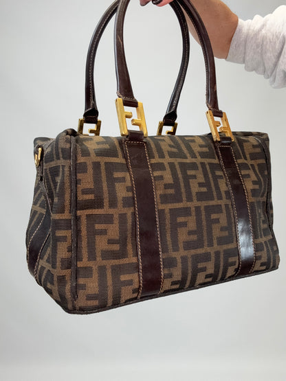 Fendi Zucca Two Way Boston Bag