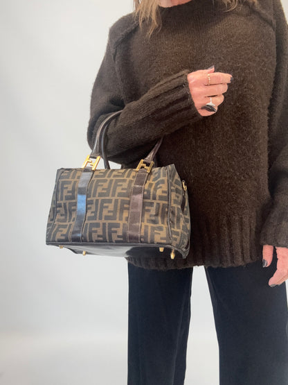 Fendi Zucca Two Way Boston Bag
