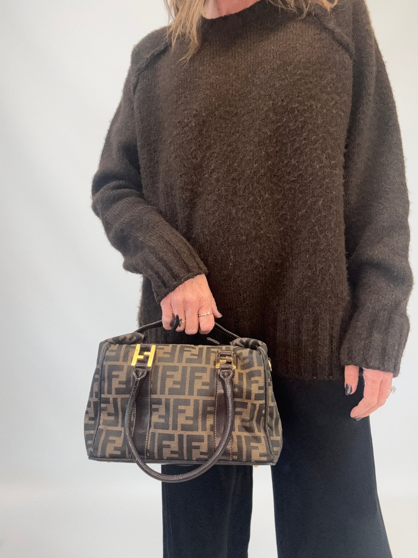 Fendi Zucca Two Way Boston Bag