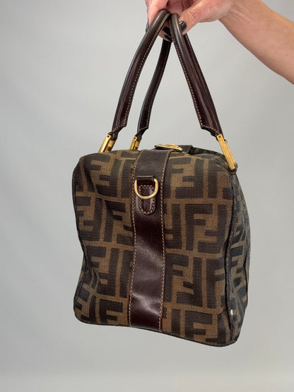 Fendi Zucca Two Way Boston Bag