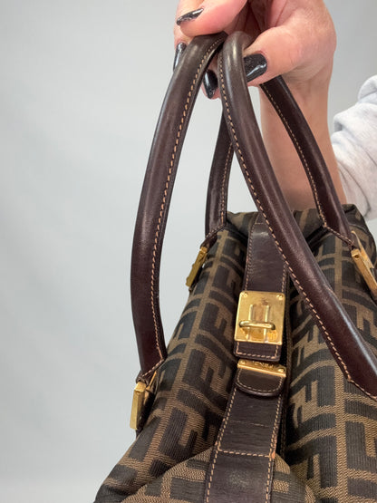 Fendi Zucca Two Way Boston Bag