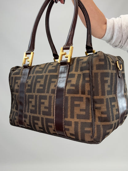 Fendi Zucca Two Way Boston Bag